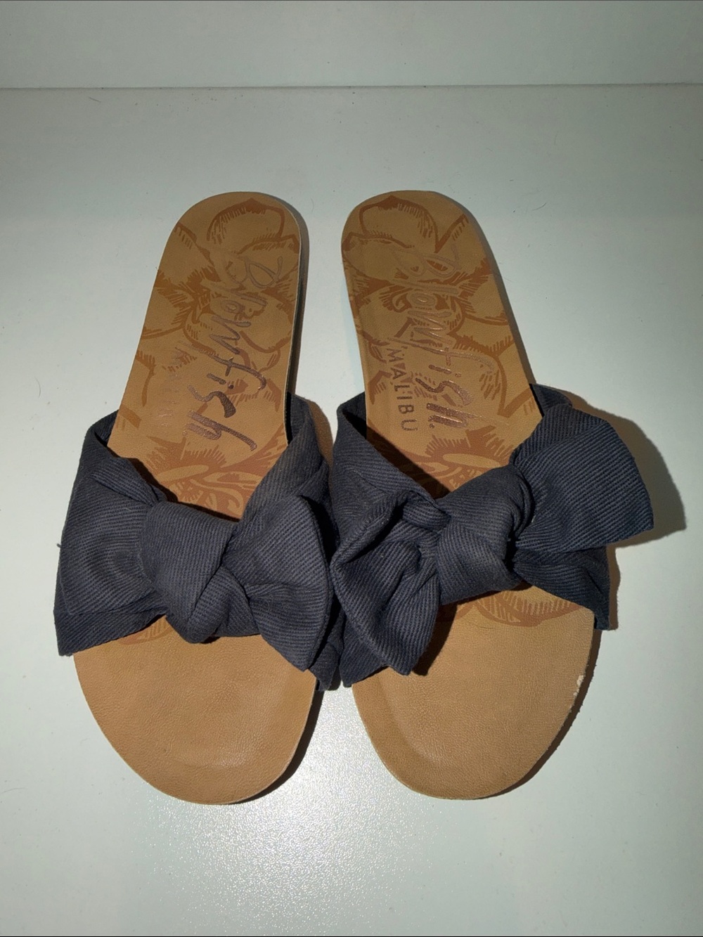 Knotted Slide Sandals in Black